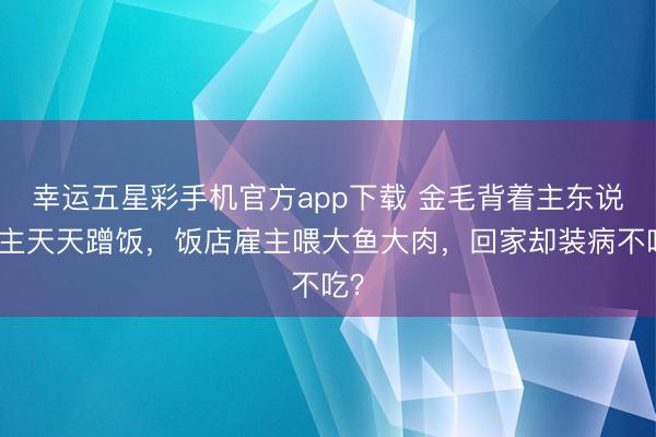 幸运五星彩手机官方app下载 金毛背着主东说念主天天蹭饭，饭店雇主喂大鱼大肉，回家却装病不吃？