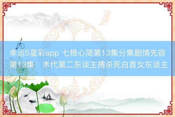 幸运5星彩app 七根心简第13集分集剧情先容 第13集：木代第二东谈主搏杀死白首女东谈主